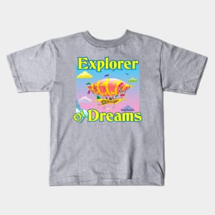 Steampunk Dirigible Explorer of Dreams Kids T-Shirt